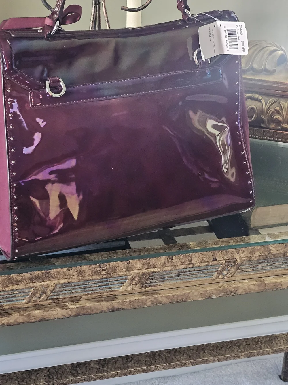 Coach Patent Leather Satchel in Burgundy
